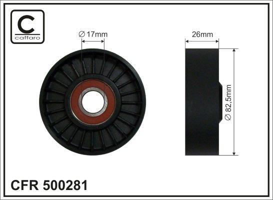 CAFFARO 500281 Tensioner Pulley, V-ribbed belt