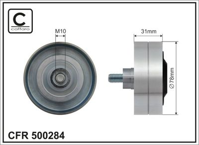 Deflection/Guide Pulley, V-ribbed belt CAFFARO 500284