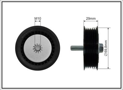 Deflection/Guide Pulley, V-ribbed belt CAFFARO 500285