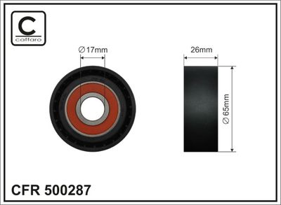 Deflection/Guide Pulley, V-ribbed belt CAFFARO 500287