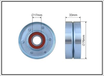 Deflection/Guide Pulley, V-ribbed belt CAFFARO 500289