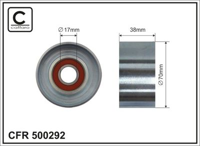 Tensioner Pulley, V-ribbed belt CAFFARO 500292