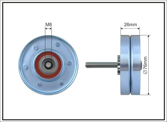 CAFFARO 500293 Deflection/Guide Pulley, V-ribbed belt