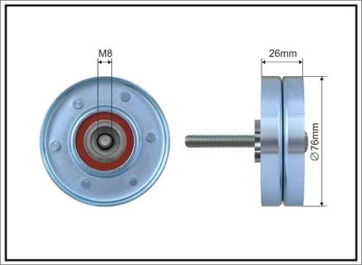 Deflection/Guide Pulley, V-ribbed belt CAFFARO 500293