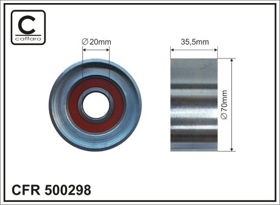 CAFFARO 500298 Deflection/Guide Pulley, V-ribbed belt
