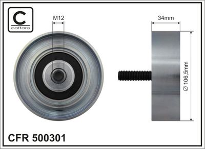 Deflection/Guide Pulley, V-ribbed belt CAFFARO 500301