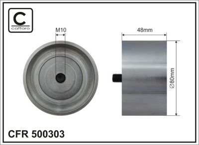 Deflection/Guide Pulley, V-ribbed belt CAFFARO 500303