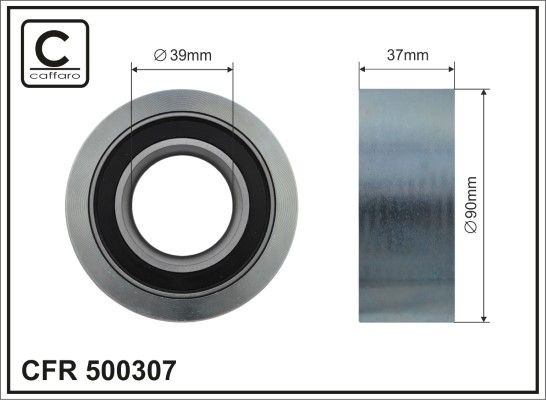 CAFFARO 500307 Deflection/Guide Pulley, V-ribbed belt