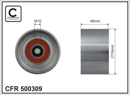 CAFFARO 500309 Deflection/Guide Pulley, V-ribbed belt