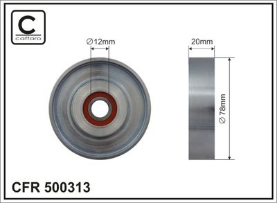 Deflection/Guide Pulley, V-ribbed belt CAFFARO 500313