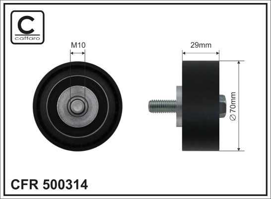 CAFFARO 500314 Deflection/Guide Pulley, V-ribbed belt