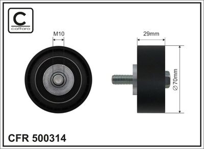 Deflection/Guide Pulley, V-ribbed belt CAFFARO 500314
