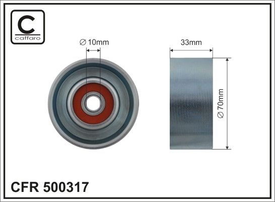 CAFFARO 500317 Deflection/Guide Pulley, V-ribbed belt