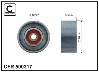 Deflection/Guide Pulley, V-ribbed belt CAFFARO 500317