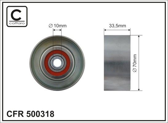 CAFFARO 500318 Tensioner Pulley, V-ribbed belt