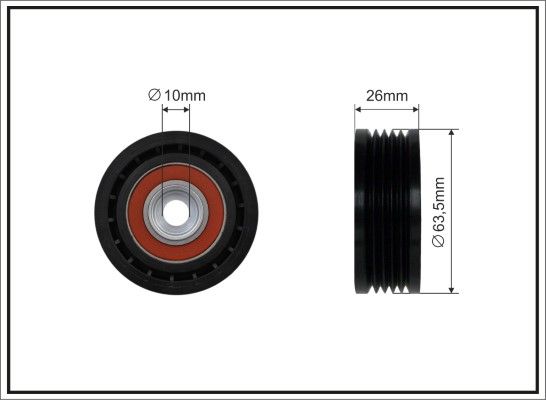 CAFFARO 500328 Deflection/Guide Pulley, V-ribbed belt