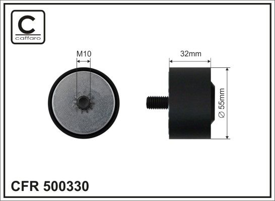 CAFFARO 500330 Deflection/Guide Pulley, V-ribbed belt