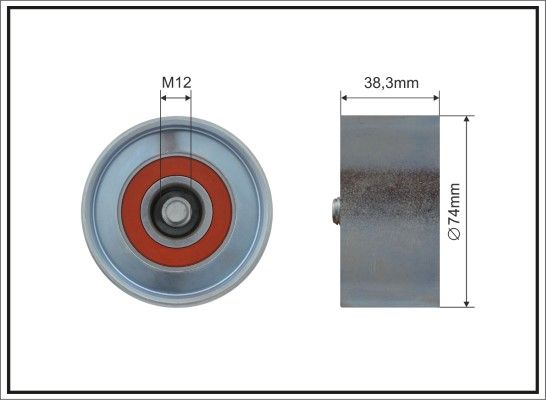 CAFFARO 500331 Deflection/Guide Pulley, V-ribbed belt