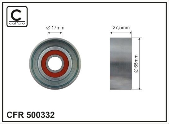 CAFFARO 500332 Deflection/Guide Pulley, V-ribbed belt