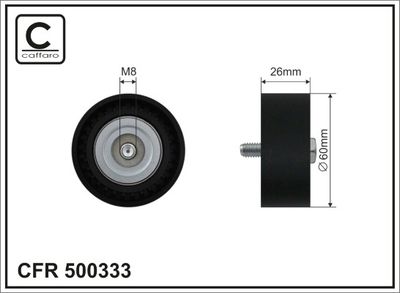 Deflection/Guide Pulley, V-ribbed belt CAFFARO 500333
