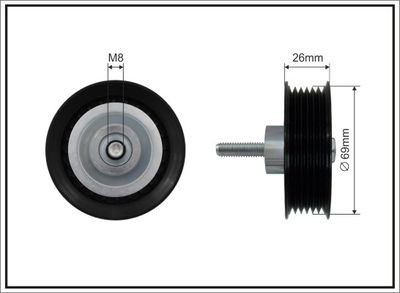 Deflection/Guide Pulley, V-ribbed belt CAFFARO 500334