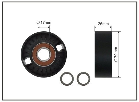 CAFFARO 500336 SC Tensioner Pulley, V-ribbed belt