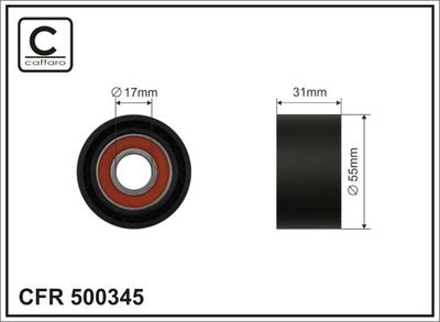 Tensioner Pulley, V-ribbed belt CAFFARO 500345