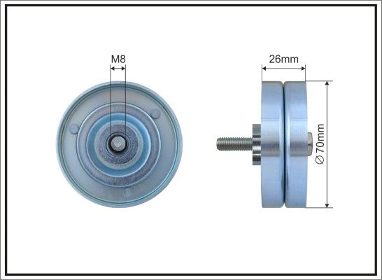 CAFFARO 500347 Deflection/Guide Pulley, V-ribbed belt