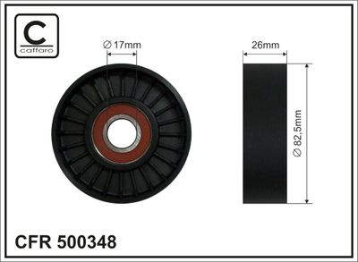 Tensioner Pulley, V-ribbed belt CAFFARO 500348