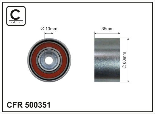 CAFFARO 500351 Deflection Pulley/Guide Pulley, timing belt
