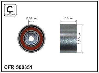 Deflection Pulley/Guide Pulley, timing belt CAFFARO 500351