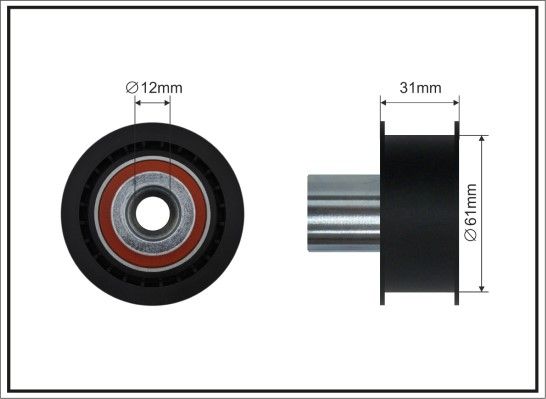 CAFFARO 500353 Deflection Pulley/Guide Pulley, timing belt