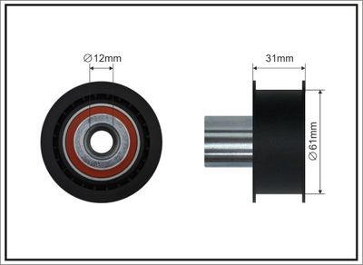 Deflection Pulley/Guide Pulley, timing belt CAFFARO 500353