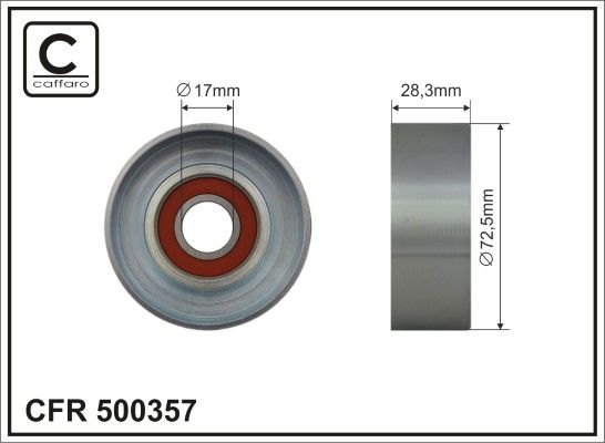 CAFFARO 500357 Deflection/Guide Pulley, V-ribbed belt