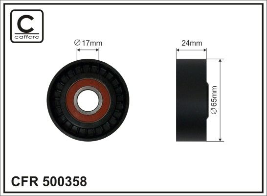 CAFFARO 500358 Tensioner Pulley, V-ribbed belt