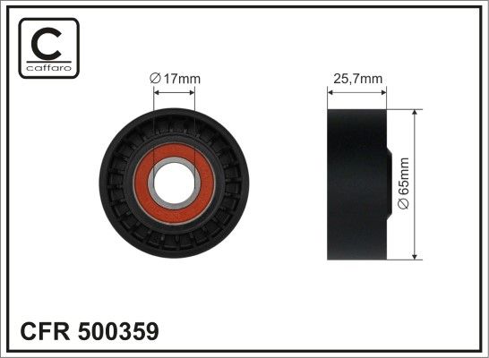 CAFFARO 500359 Tensioner Pulley, V-ribbed belt