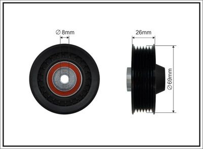 Deflection/Guide Pulley, V-ribbed belt CAFFARO 500360