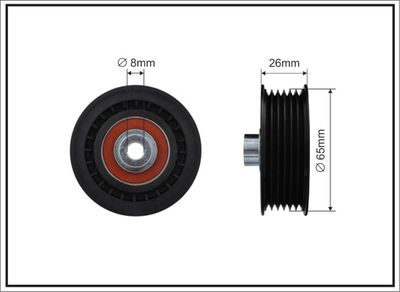 Deflection/Guide Pulley, V-ribbed belt CAFFARO 500363