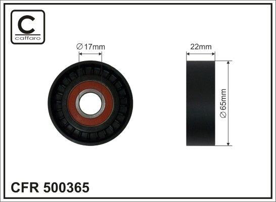 CAFFARO 500365 Tensioner Pulley, V-ribbed belt