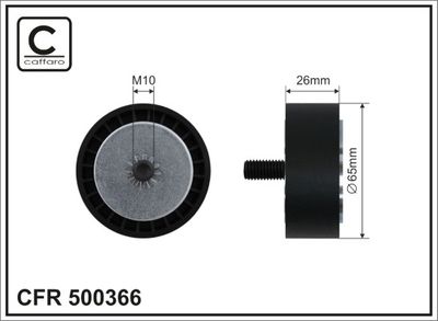Deflection/Guide Pulley, V-ribbed belt CAFFARO 500366