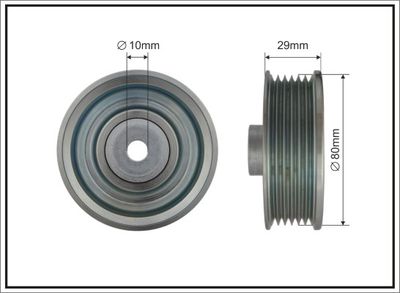 Deflection/Guide Pulley, V-ribbed belt CAFFARO 500367