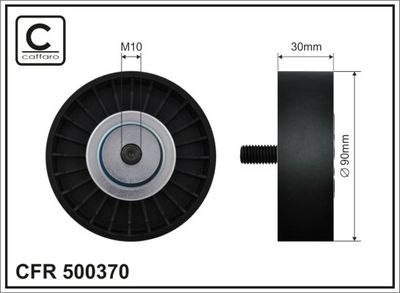 Deflection/Guide Pulley, V-ribbed belt CAFFARO 500370