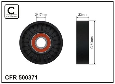 Tensioner Pulley, V-ribbed belt CAFFARO 500371