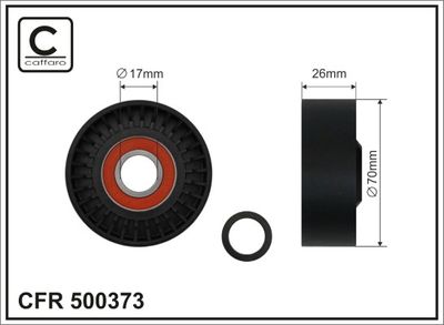Tensioner Pulley, V-ribbed belt CAFFARO 500373