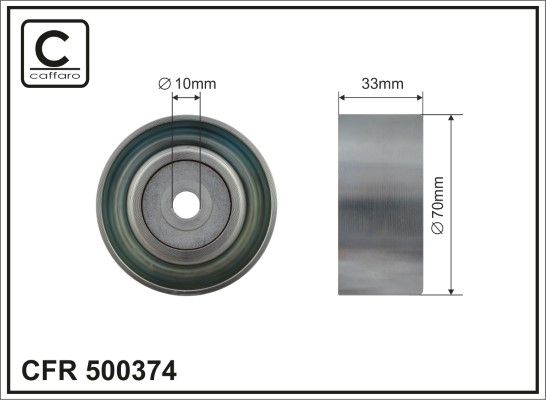 CAFFARO 500374 Deflection/Guide Pulley, V-ribbed belt