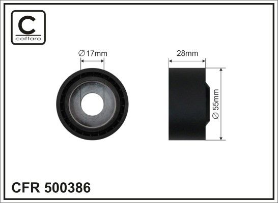 CAFFARO 500386 Deflection/Guide Pulley, V-ribbed belt