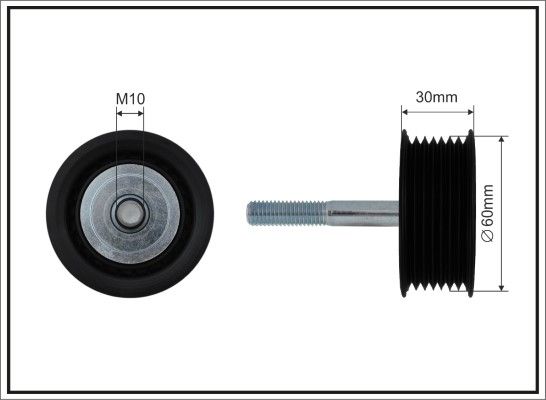 CAFFARO 500387 Deflection/Guide Pulley, V-ribbed belt