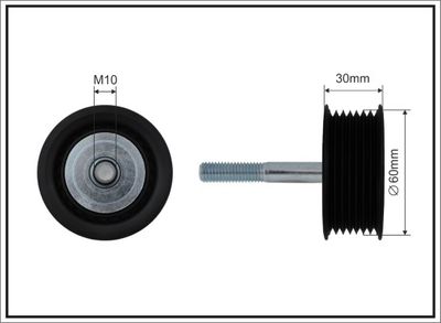 Deflection/Guide Pulley, V-ribbed belt CAFFARO 500387