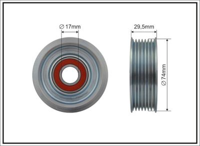 Deflection/Guide Pulley, V-ribbed belt CAFFARO 500388