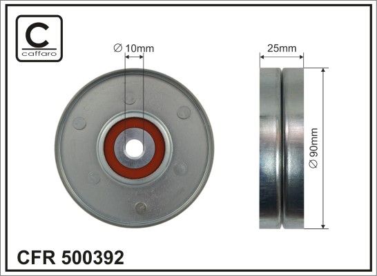 CAFFARO 500392 Deflection/Guide Pulley, V-ribbed belt